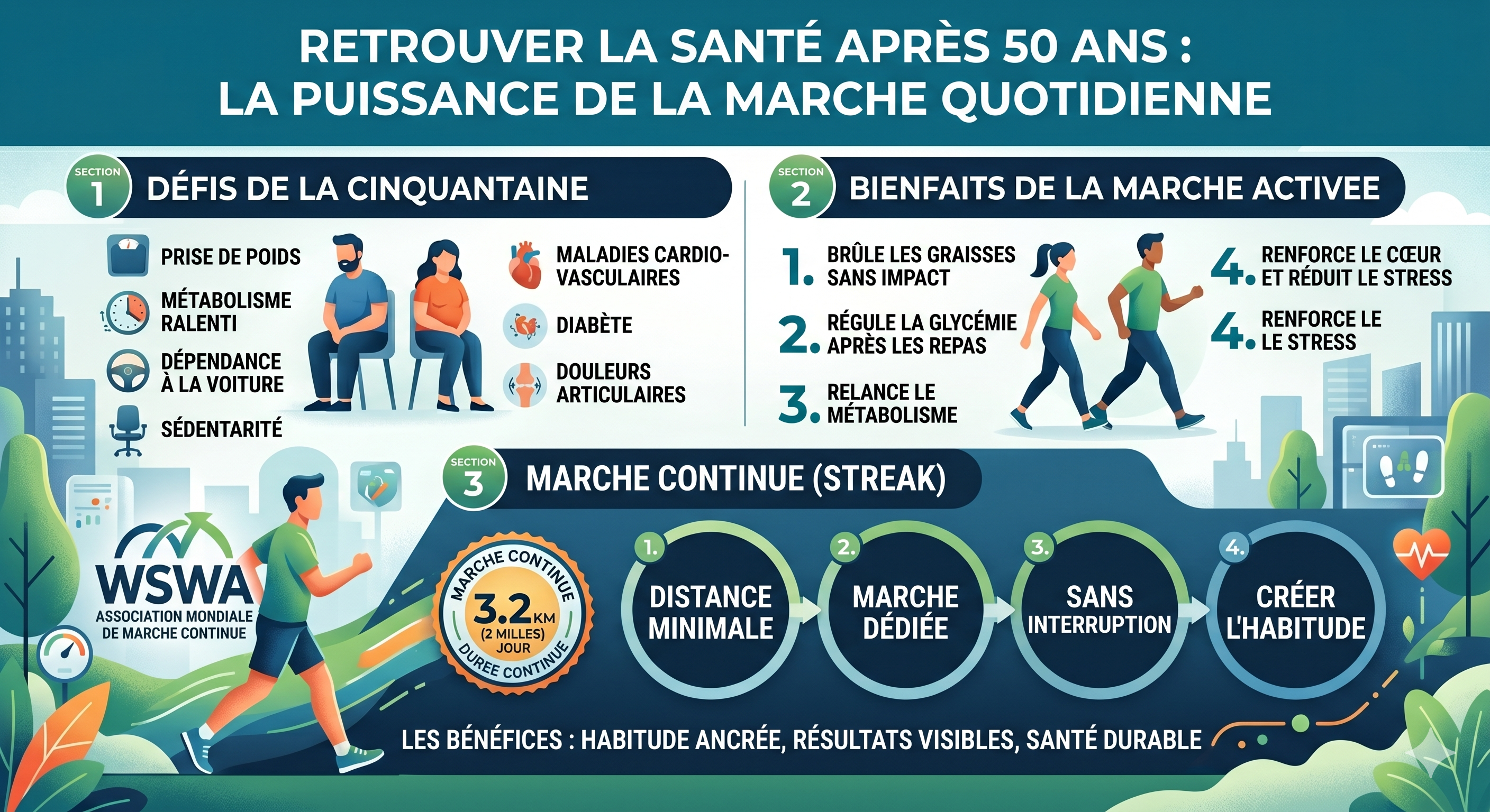 Pourquoi la marche est l'arme absolue après 45 ans